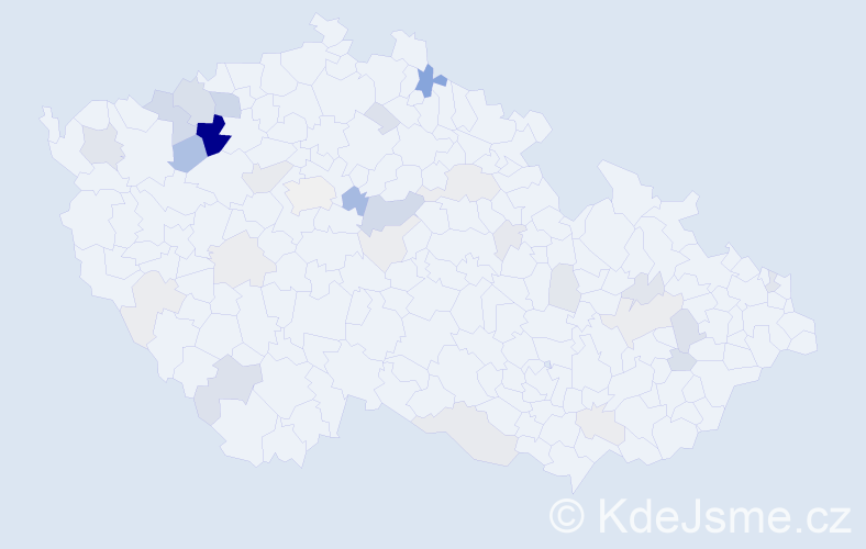 Příjmení: 'Tatár', počet výskytů 104 v celé ČR