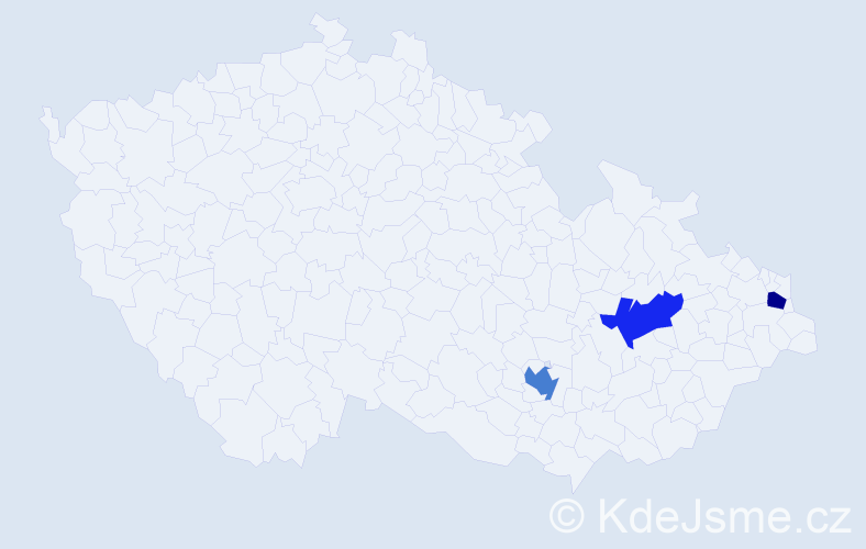 Příjmení: 'Eštvanová', počet výskytů 7 v celé ČR