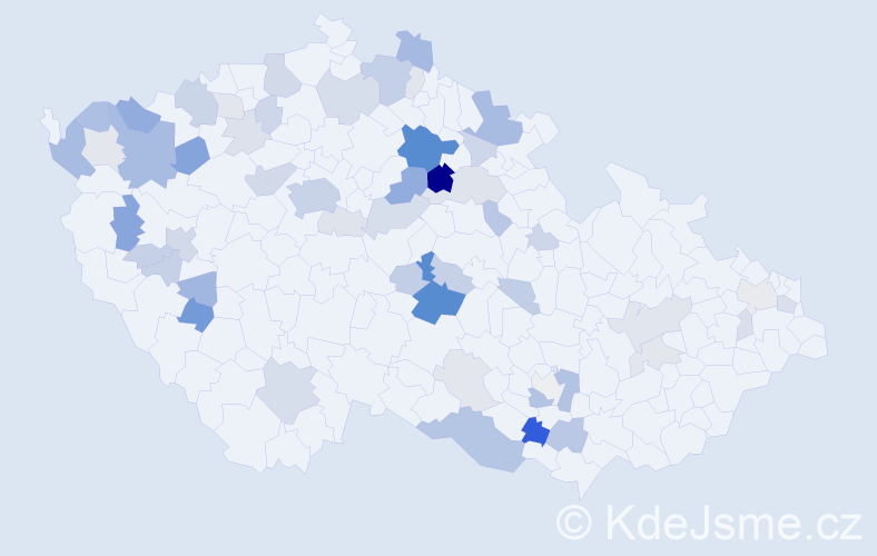 Příjmení: 'Dejl', počet výskytů 157 v celé ČR