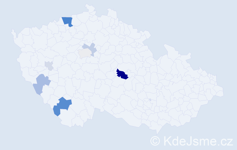 Příjmení: 'Belec', počet výskytů 15 v celé ČR