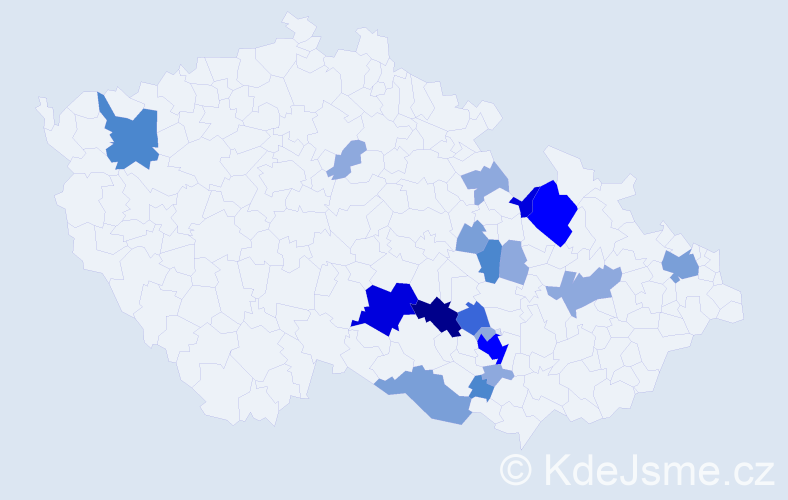 Příjmení: 'Rouča', počet výskytů 54 v celé ČR