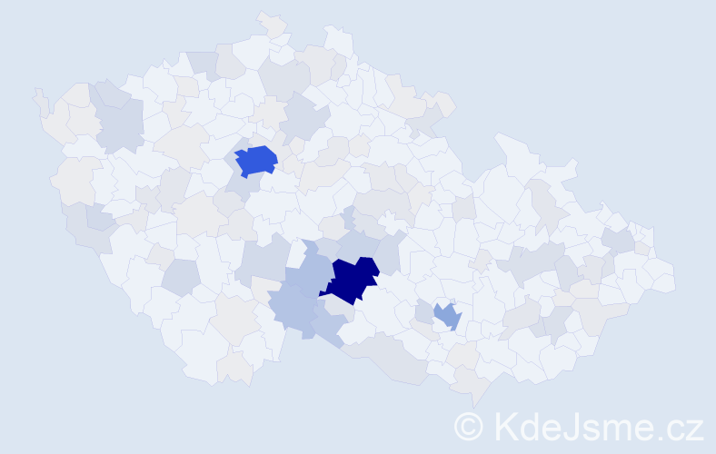 Příjmení: 'Duba', počet výskytů 471 v celé ČR