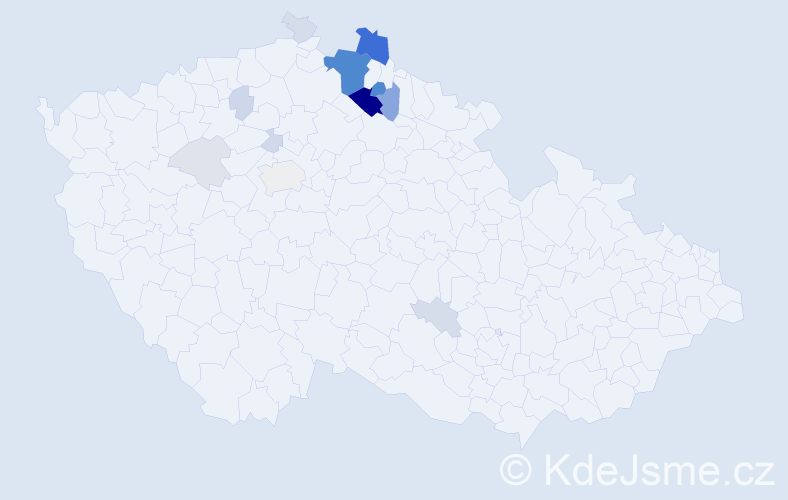 Příjmení: 'Kněbort', počet výskytů 61 v celé ČR