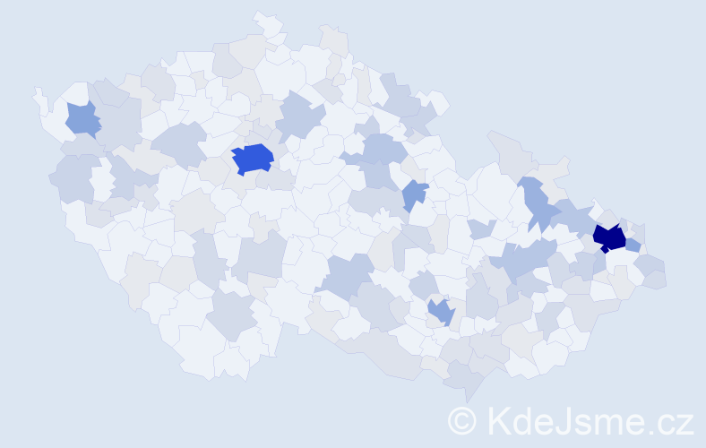 Příjmení: 'Kováčiková', počet výskytů 347 v celé ČR