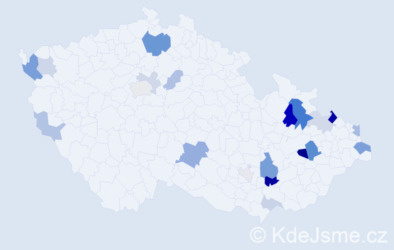 Příjmení: 'Lukačková', počet výskytů 48 v celé ČR