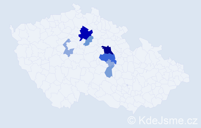Příjmení: 'Dobrkovská', počet výskytů 48 v celé ČR