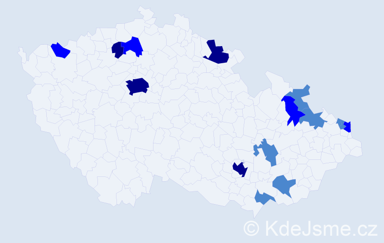 Příjmení: 'Ocetníková', počet výskytů 27 v celé ČR