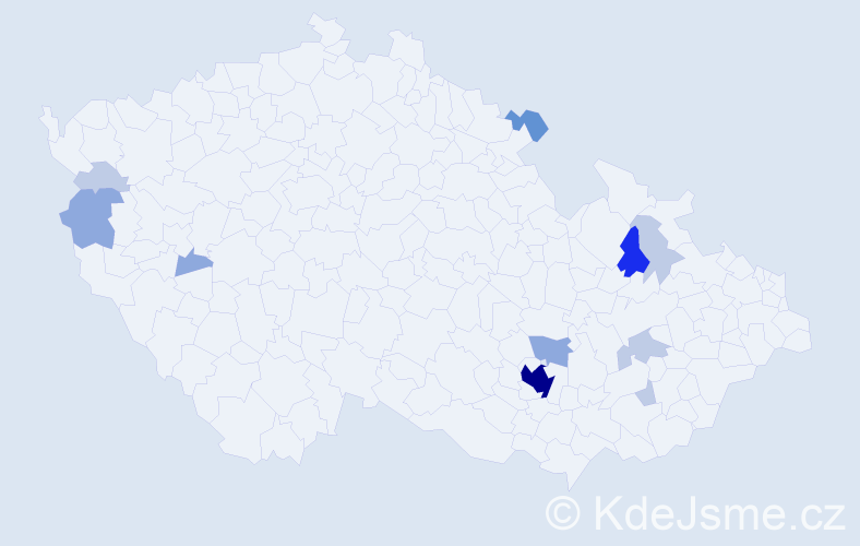 Příjmení: 'Gritz', počet výskytů 31 v celé ČR