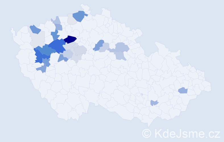 Příjmení: 'Volráb', počet výskytů 129 v celé ČR