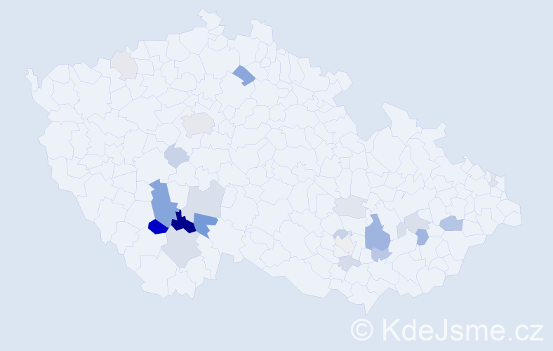 Příjmení: 'Krampl', počet výskytů 60 v celé ČR