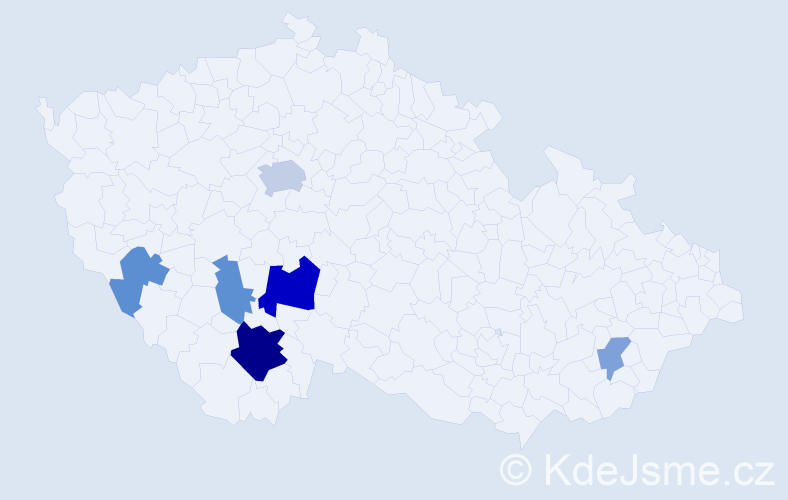 Příjmení: 'Lidral', počet výskytů 14 v celé ČR