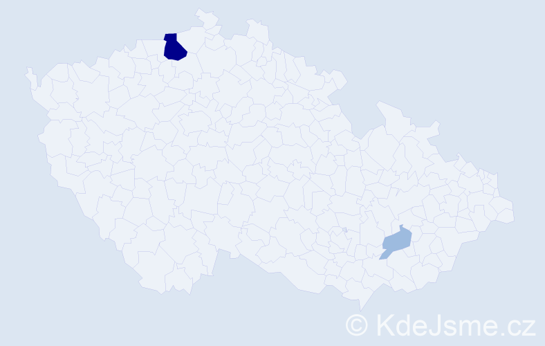 Příjmení: 'Bivalec', počet výskytů 5 v celé ČR