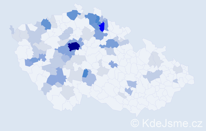 Příjmení: 'Kocour', počet výskytů 221 v celé ČR