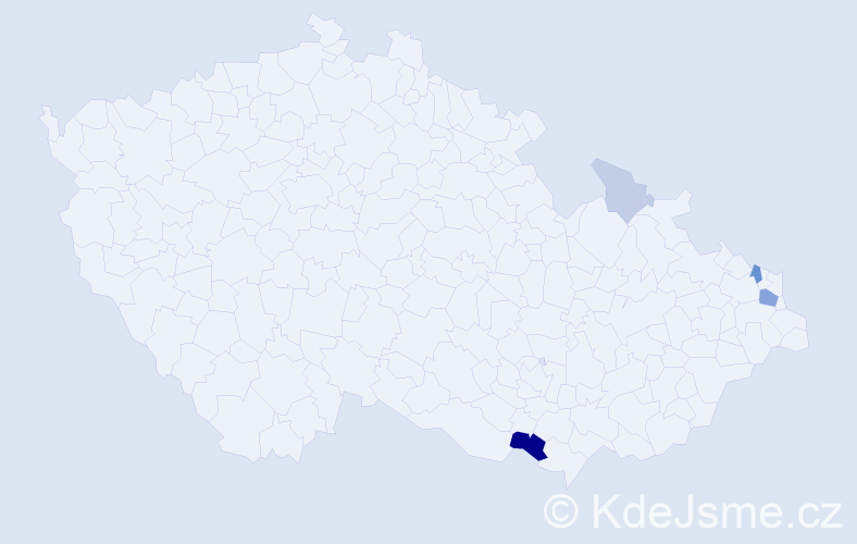 Příjmení: 'Koneš', počet výskytů 14 v celé ČR