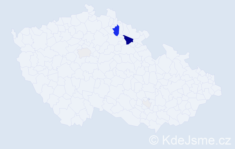 Příjmení: 'Karadzos', počet výskytů 19 v celé ČR