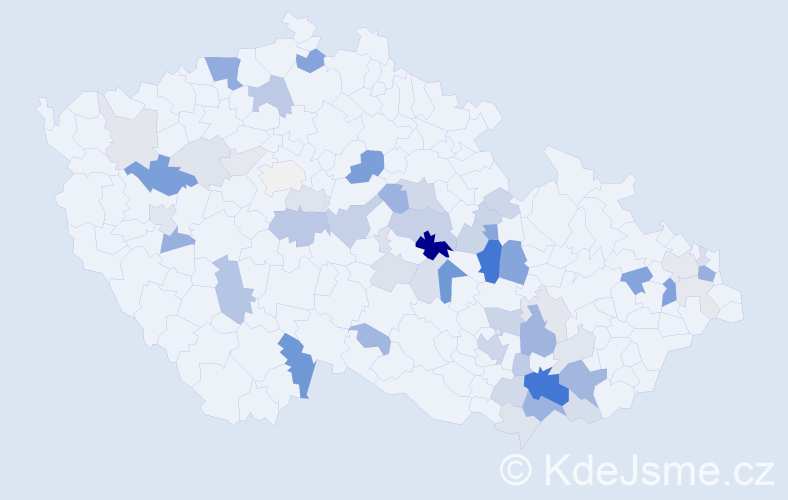 Příjmení: 'Čechal', počet výskytů 144 v celé ČR