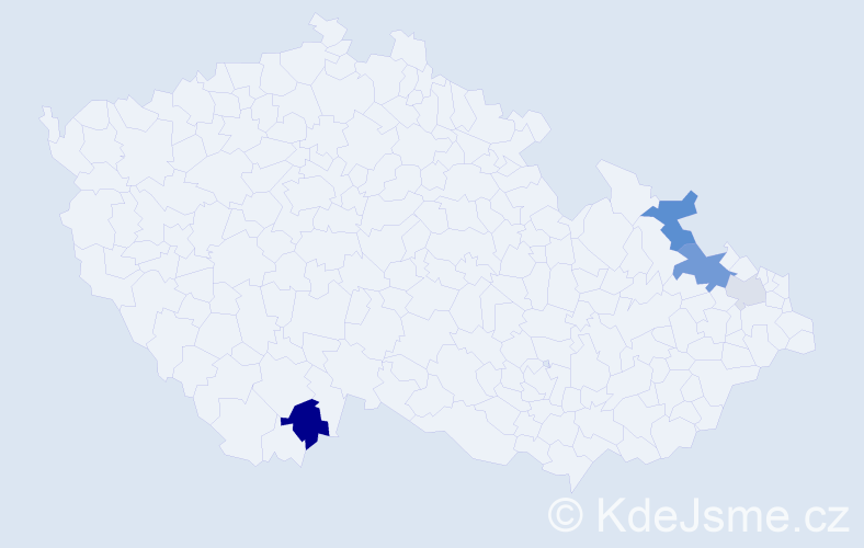 Příjmení: 'Martinus', počet výskytů 8 v celé ČR