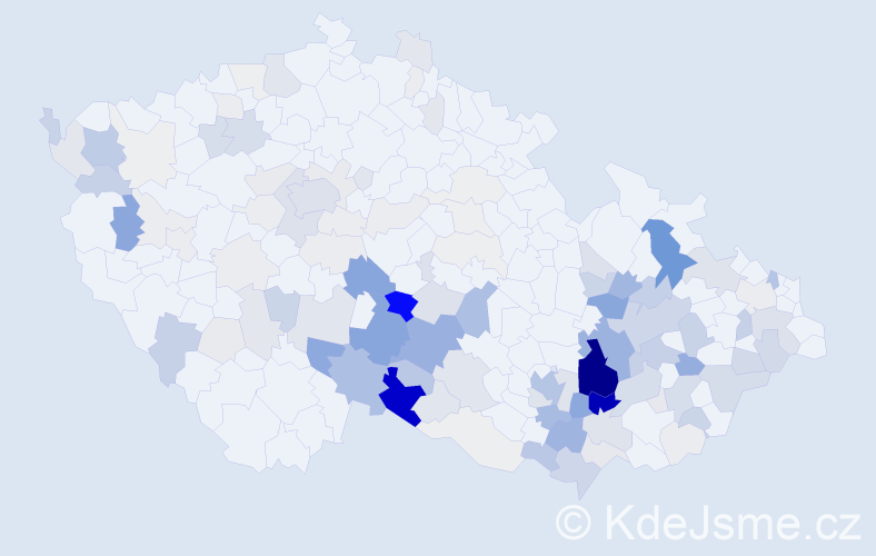 Příjmení: 'Zabloudil', počet výskytů 524 v celé ČR