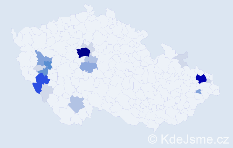 Příjmení: 'Velkoborská', počet výskytů 74 v celé ČR