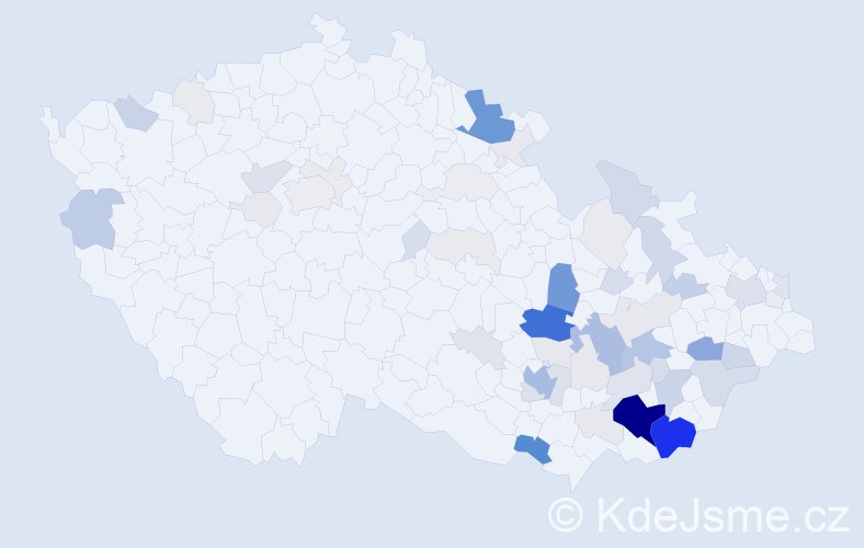 Příjmení: 'Dufka', počet výskytů 254 v celé ČR