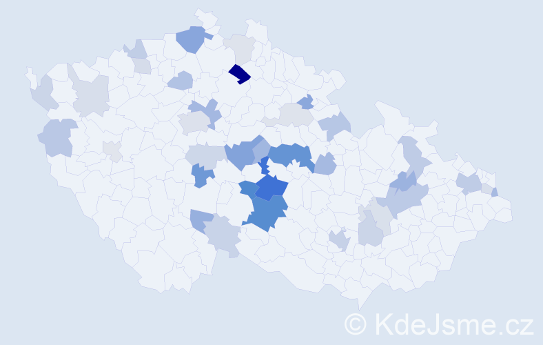 Příjmení: 'Haláková', počet výskytů 82 v celé ČR