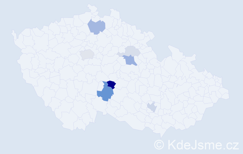 Příjmení: 'Nevosádová', počet výskytů 19 v celé ČR