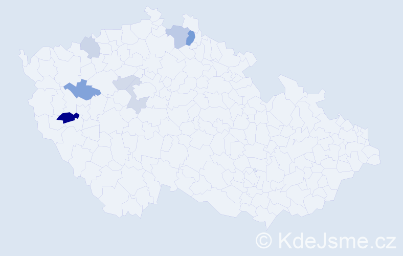 Příjmení: 'Pastuch', počet výskytů 13 v celé ČR