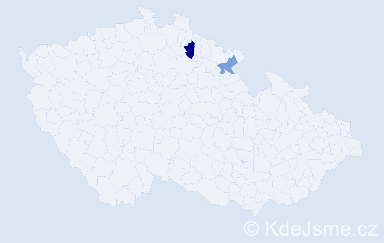 Příjmení: 'Kroutvar', počet výskytů 5 v celé ČR