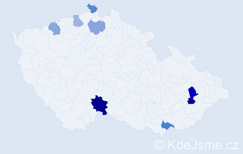 Příjmení: 'Vagač', počet výskytů 12 v celé ČR