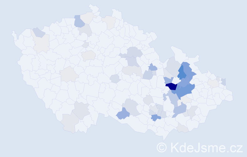 Příjmení: 'Koupil', počet výskytů 194 v celé ČR