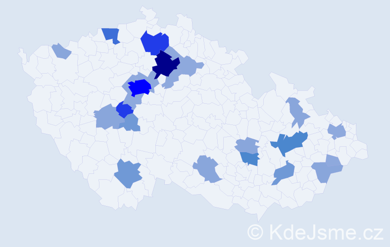 Příjmení: 'Cinkl', počet výskytů 69 v celé ČR