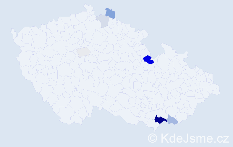 Příjmení: 'Šiffelová', počet výskytů 19 v celé ČR