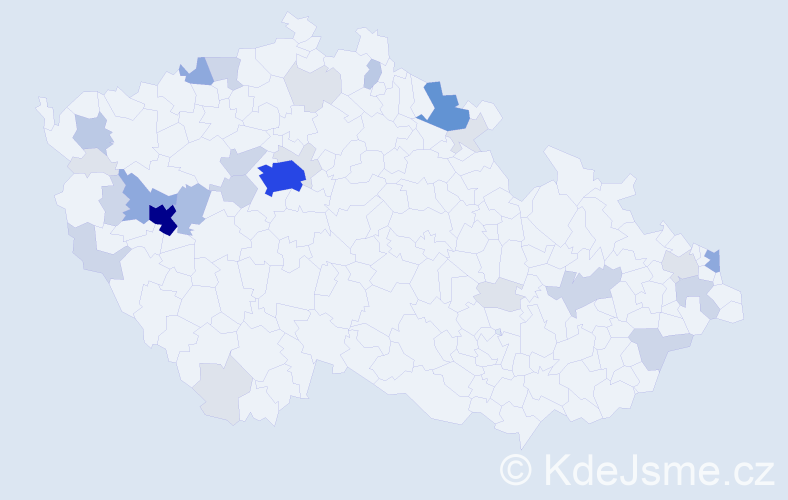 Příjmení: 'Bartovský', počet výskytů 105 v celé ČR