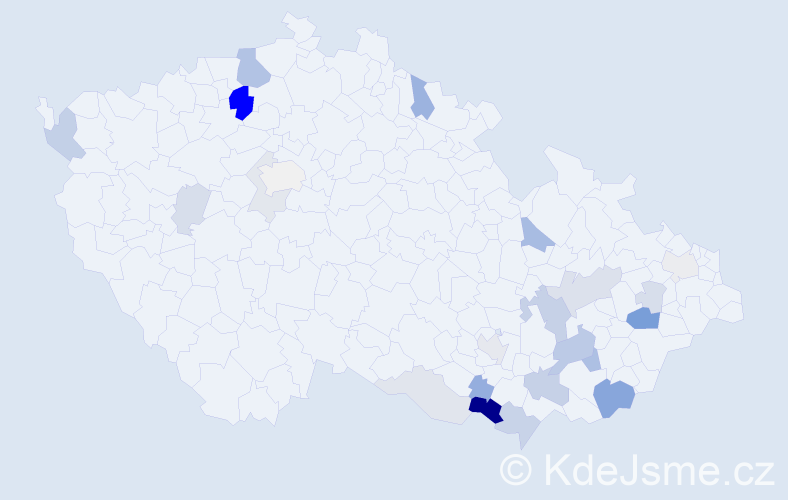 Příjmení: 'Ligasová', počet výskytů 61 v celé ČR