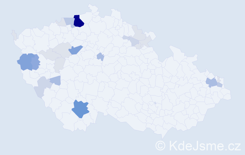 Příjmení: 'Nanár', počet výskytů 90 v celé ČR