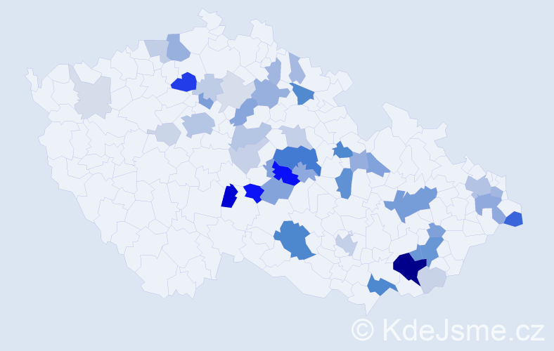 Příjmení: 'Bělovský', počet výskytů 155 v celé ČR