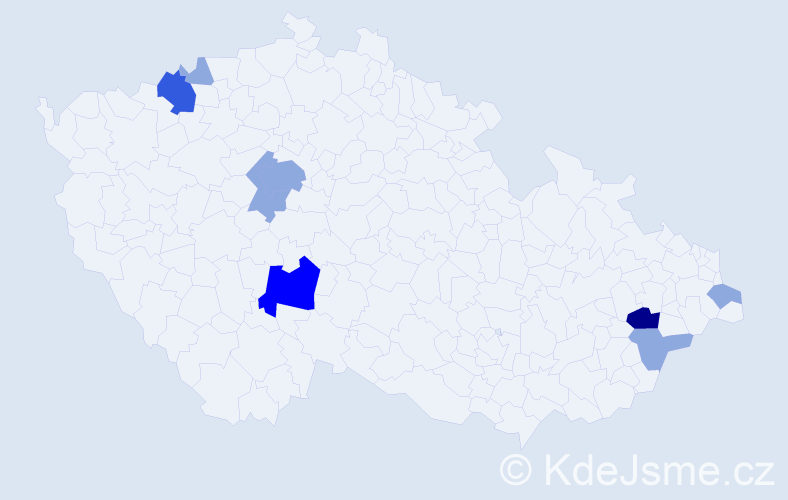 Příjmení: 'Baričiak', počet výskytů 17 v celé ČR