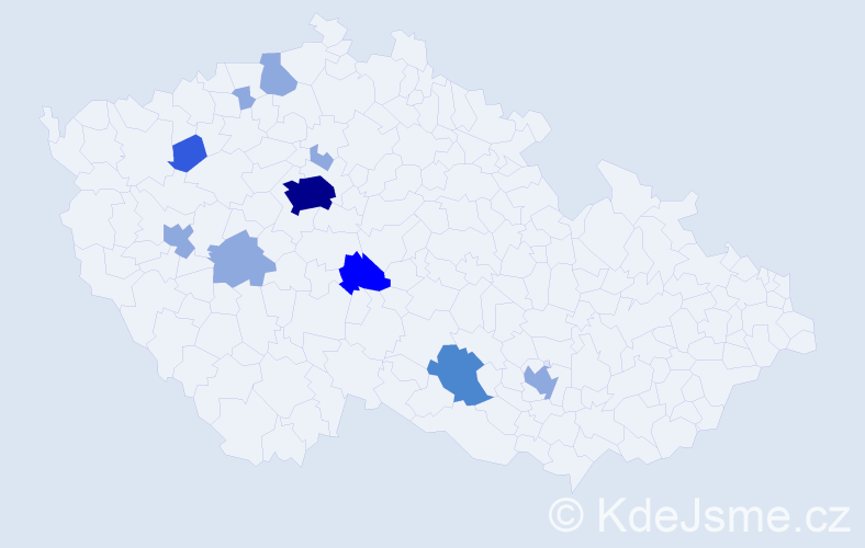 Příjmení: 'Potančok', počet výskytů 20 v celé ČR