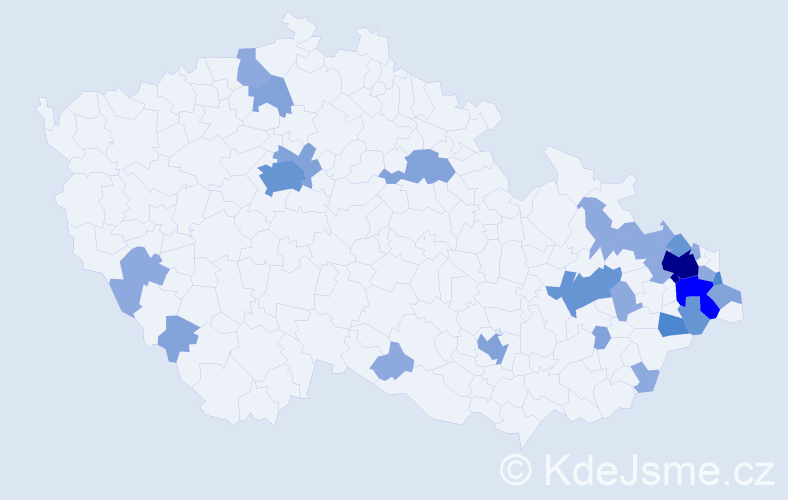 Příjmení: 'Molitor', počet výskytů 59 v celé ČR
