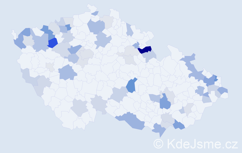 Příjmení: 'Takácsová', počet výskytů 132 v celé ČR