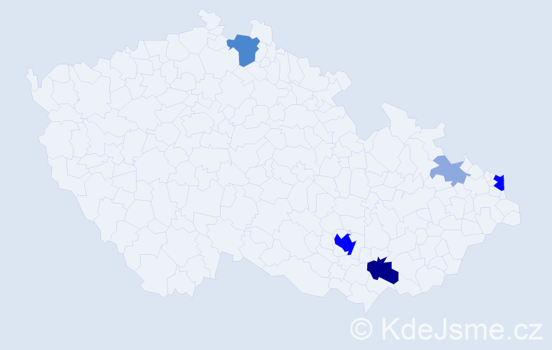 Příjmení: 'Kotuč', počet výskytů 18 v celé ČR