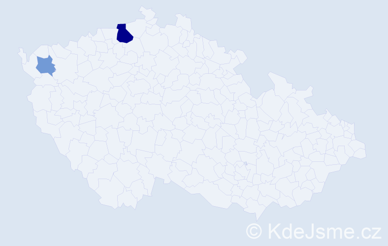 Příjmení: 'Wegricht', počet výskytů 5 v celé ČR