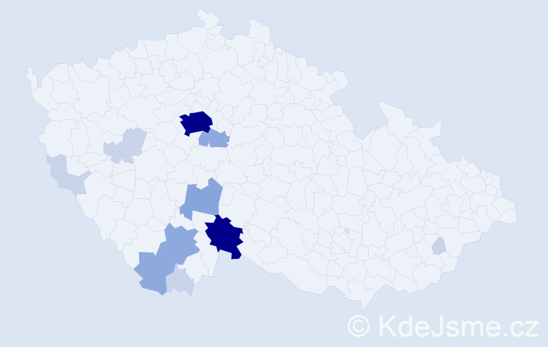 Příjmení: 'Tippl', počet výskytů 40 v celé ČR