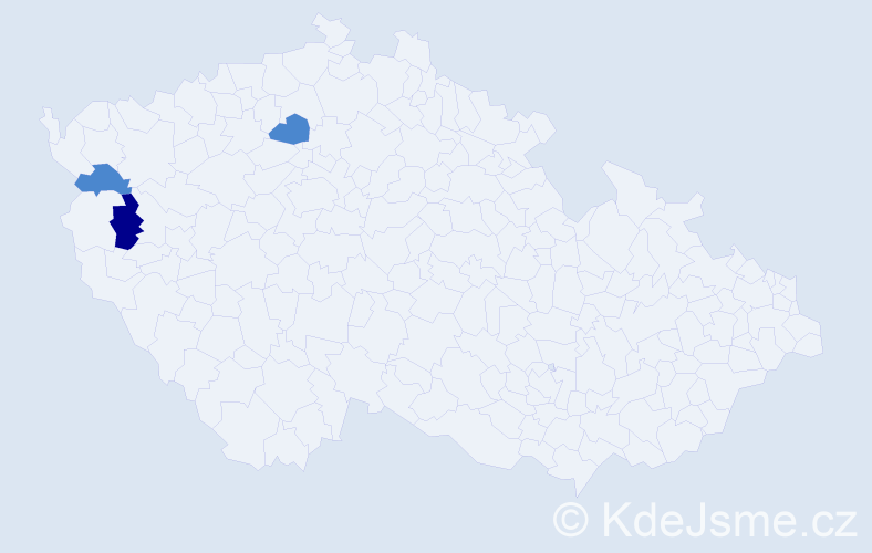 Příjmení: 'Lokšeninec', počet výskytů 5 v celé ČR