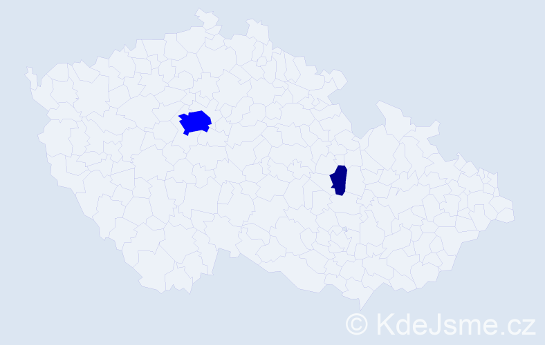 Příjmení: 'Kuleva', počet výskytů 3 v celé ČR