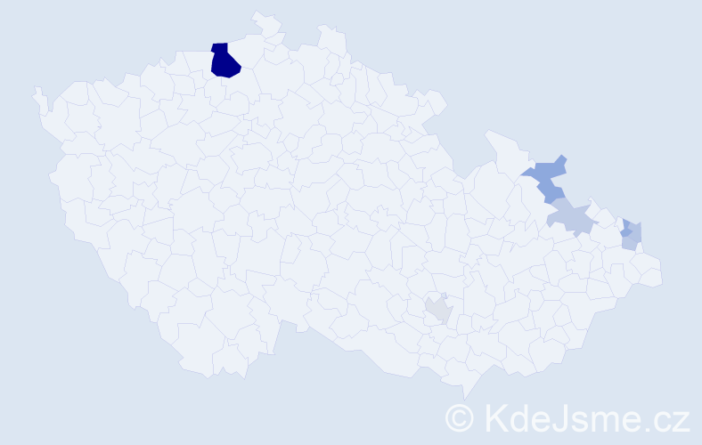 Příjmení: 'Pota', počet výskytů 17 v celé ČR