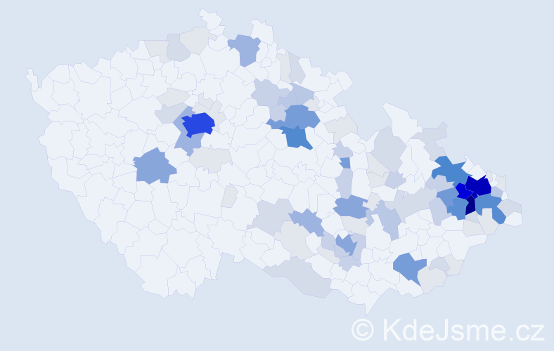 Příjmení: 'Demlová', počet výskytů 366 v celé ČR