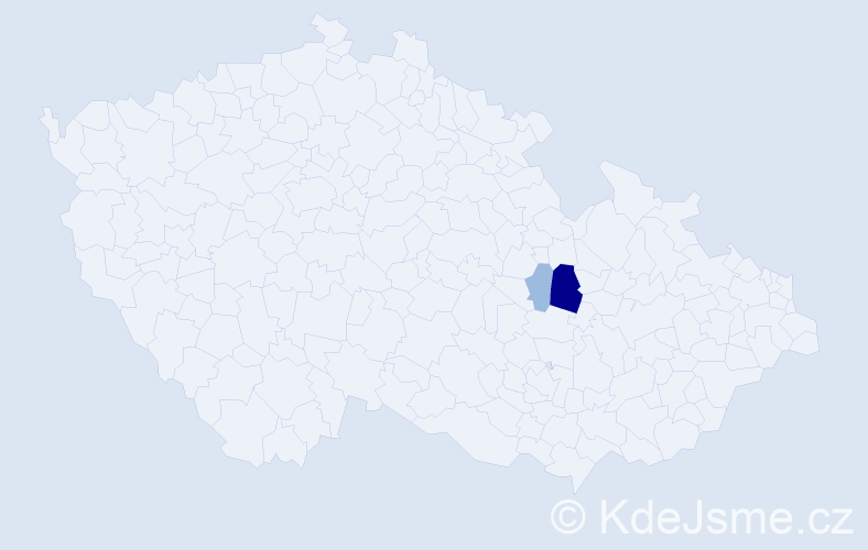 Příjmení: 'Drdůl', počet výskytů 5 v celé ČR