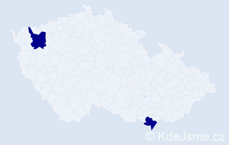 Příjmení: 'Banković', počet výskytů 2 v celé ČR