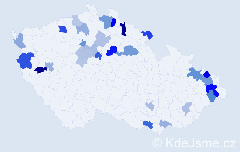 Příjmení: 'Lange', počet výskytů 66 v celé ČR